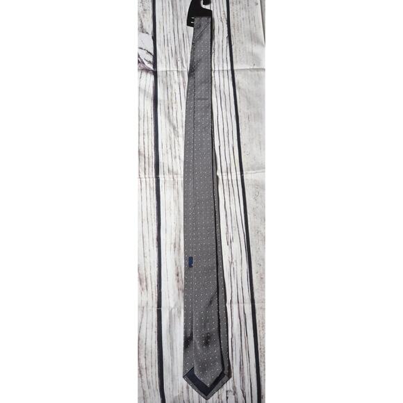 Polo Ralph Lauren 100% Silk Necktie Silver With White Polka Dots Made In Italy - Picture 5 of 8